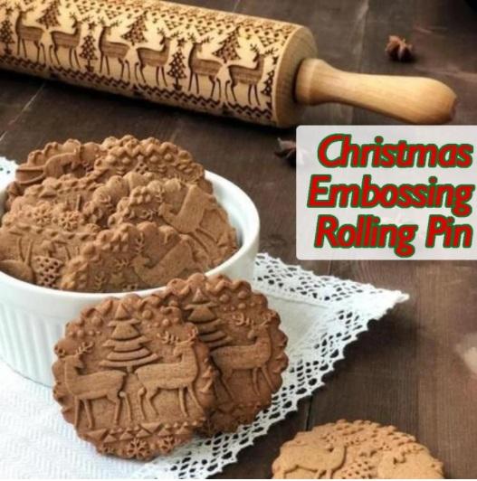 Embossing Wooden Rolling Pin