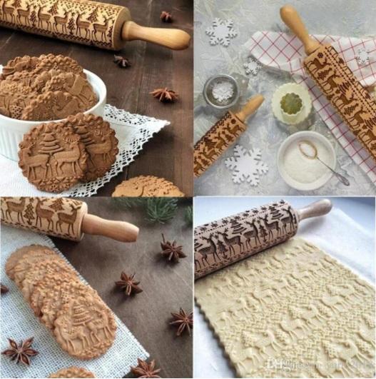 Embossing Wooden Rolling Pin