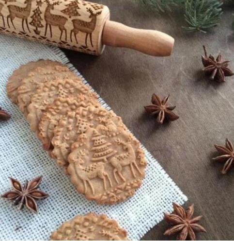 Embossing Wooden Rolling Pin