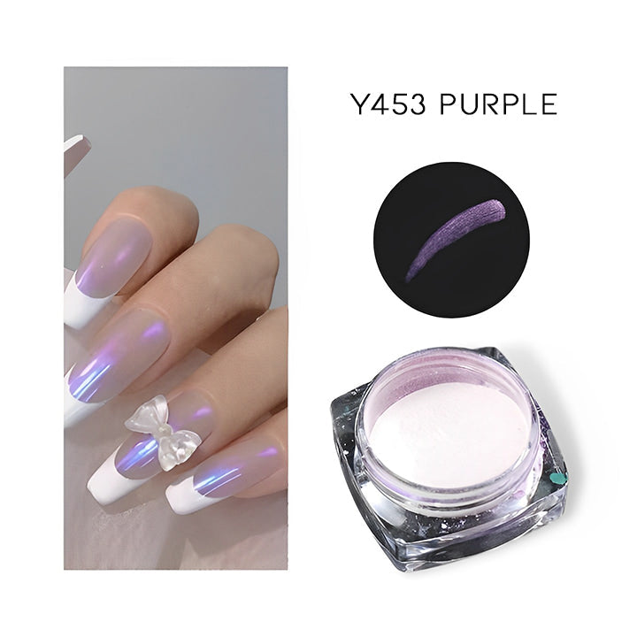 Pearl Nail Art White Wedding Nail Chrome Powder Nail Every Day And Night Y453 Purple 