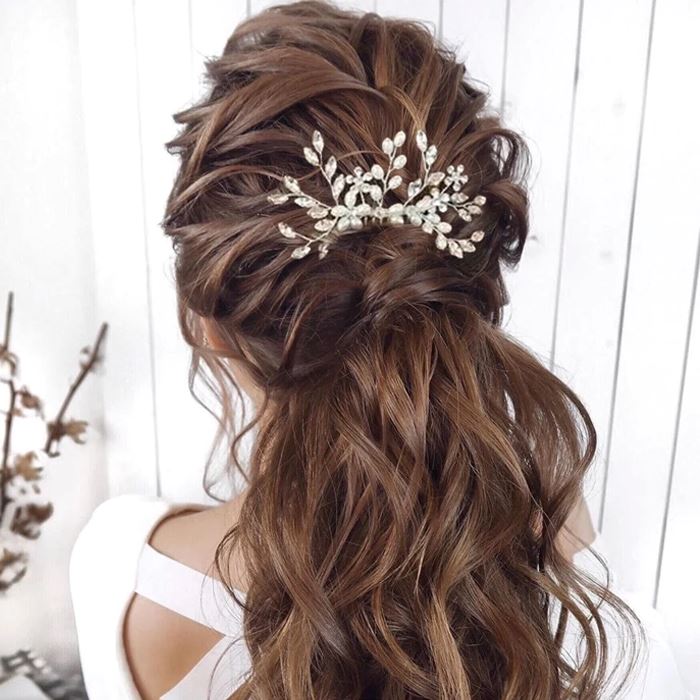 Simple & Elegant Floral Bridal Hair Comb Hair Styling Tools Every Day And Night 