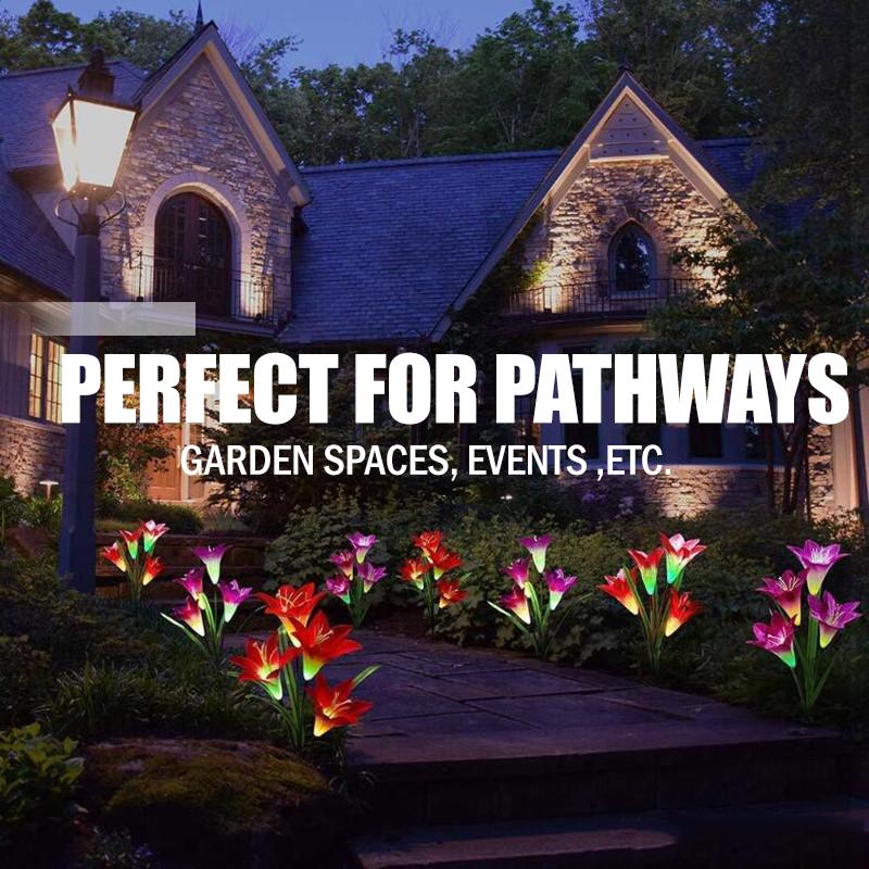 Lily Solar Garden Stake Lights (Pack of 4 Lilies)
