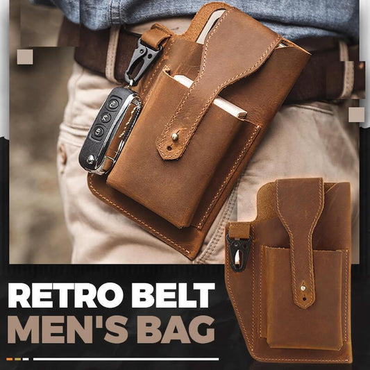 Retro Belt Waist Men's Bag Men-001 outdoorpinata Brown 