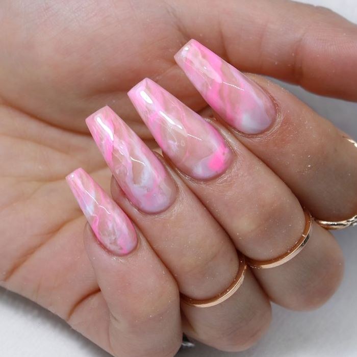 Watercolor Style Gel Nail Liquid Nail Every Day And Night 