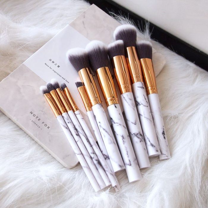 Beginner Marble Makeup Brush Set Make-up Every Day And Night 