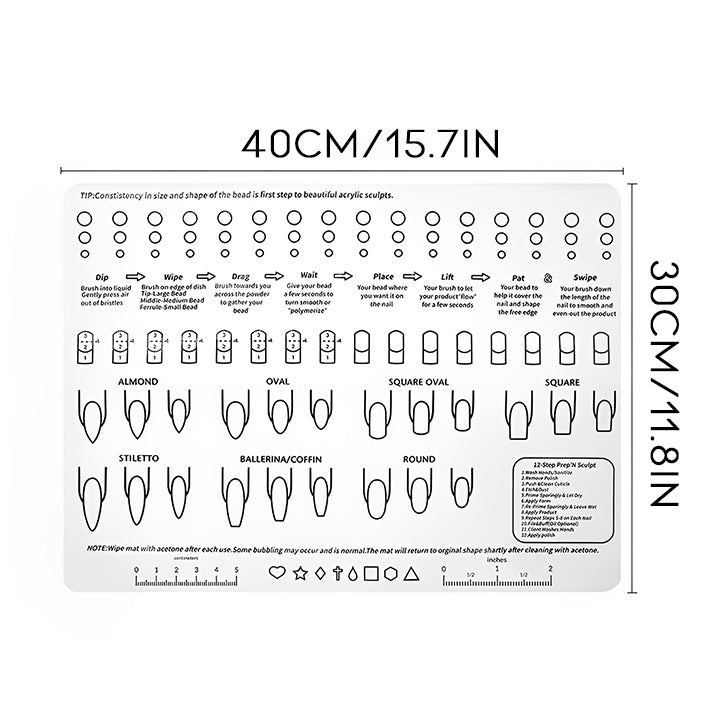 Reusable Acrylic Nail Art Practice Sheet Nail Every Day And Night 