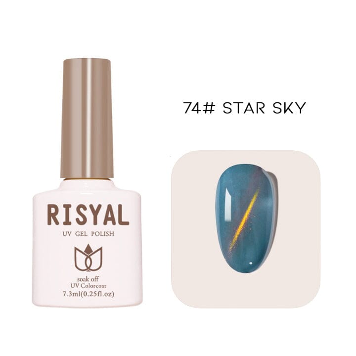 Semi-Transparent Cat Eye Nail Gel Every Day And Night 74# Star Sky 