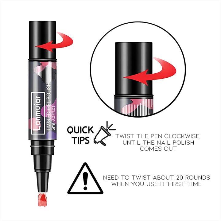 Instant Nail Gel Paint On Brush Pen Every Day And Night 