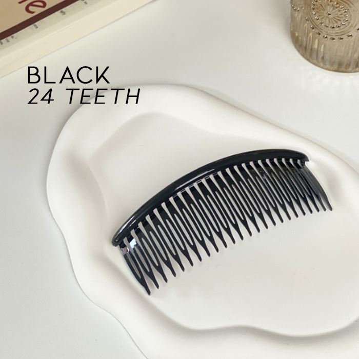 Neat Babyhair Plain Hair Comb Hair Styling Tools Every Day And Night Black 24 Teeth 2pcs
