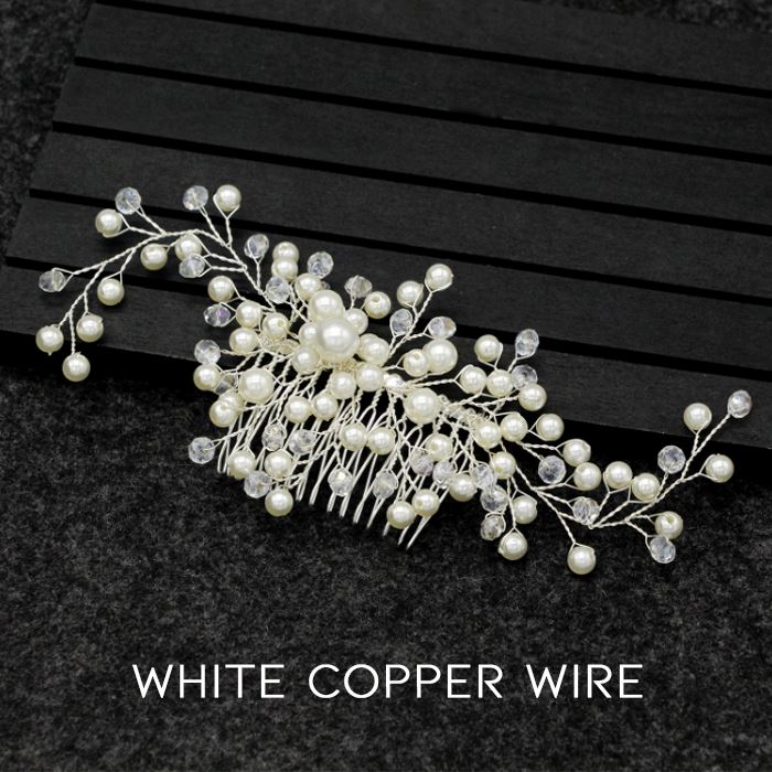 Simple & Elegant Pearl Bridal Hair Comb Hair Styling Tools Every Day And Night 