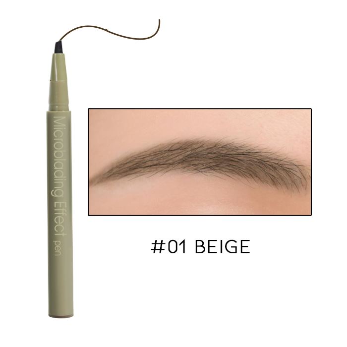 Long Lasting Microblade Effect Liquid Brow Pen Make-up Every Day And Night #01 Beige 2pcs 