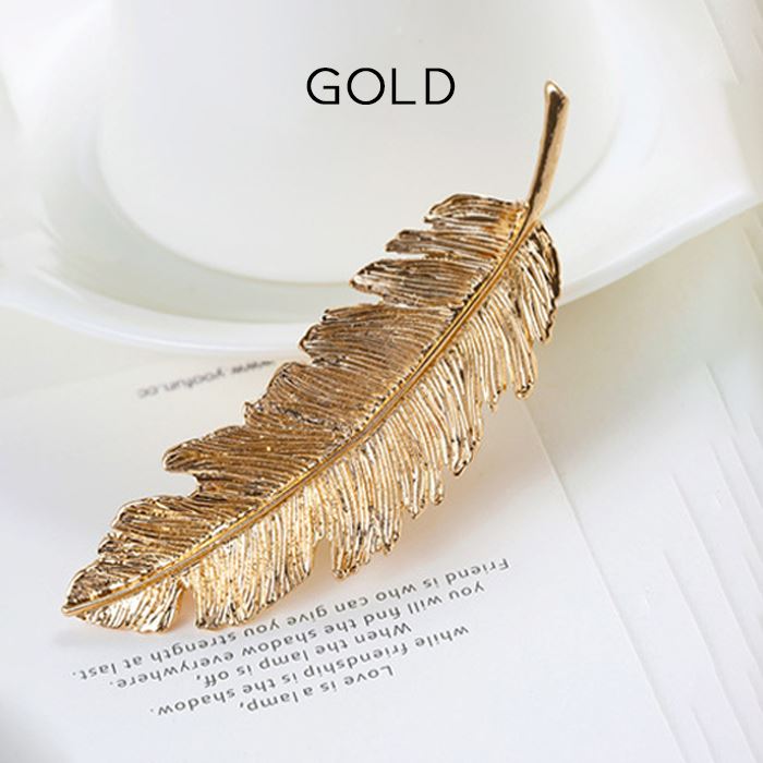 Metal Feather Hair Clip Hair Styling Tools Every Day And Night Gold 2pcs 