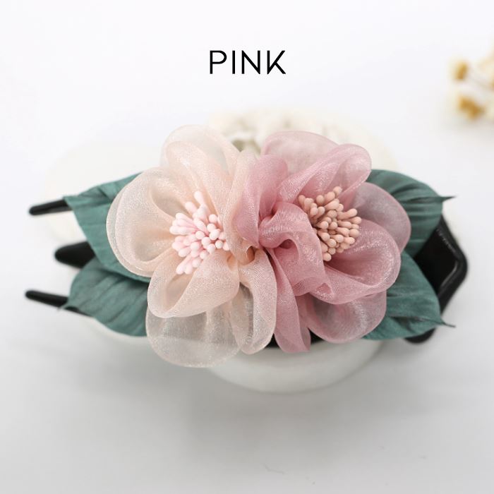 Elegant Floral Hair Clip Hair Styling Tools Every Day And Night Pink 2pcs 
