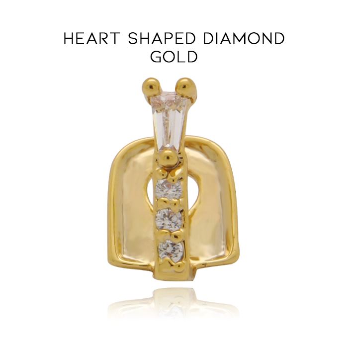 Teeth Gap Filling Grillz Jewelry Apparel & Accessories Every Day And Night Heart Shaped Diamond - Gold 2pcs (54% OFF) $12.00 Each 