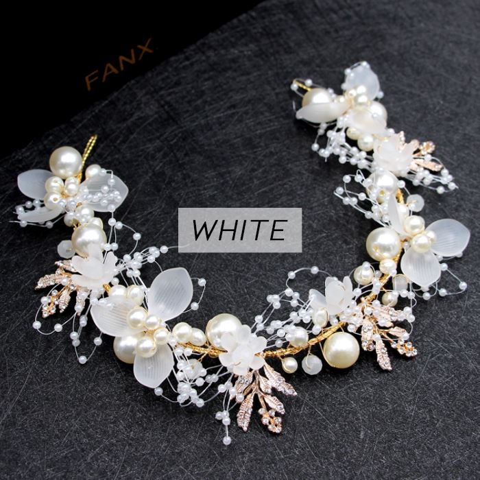 Simple & Elegant Handmade Bridal Headband Hair Styling Tools Every Day And Night White 