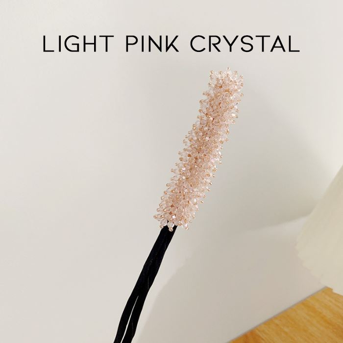 Elegant Easy Crystal Hairbun Maker Hair Styling Tools Every Day And Night Light Pink Crystal 1pc 