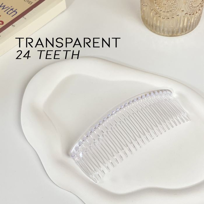 Neat Babyhair Plain Hair Comb Hair Styling Tools Every Day And Night Transparent 24 Teeth 1pc