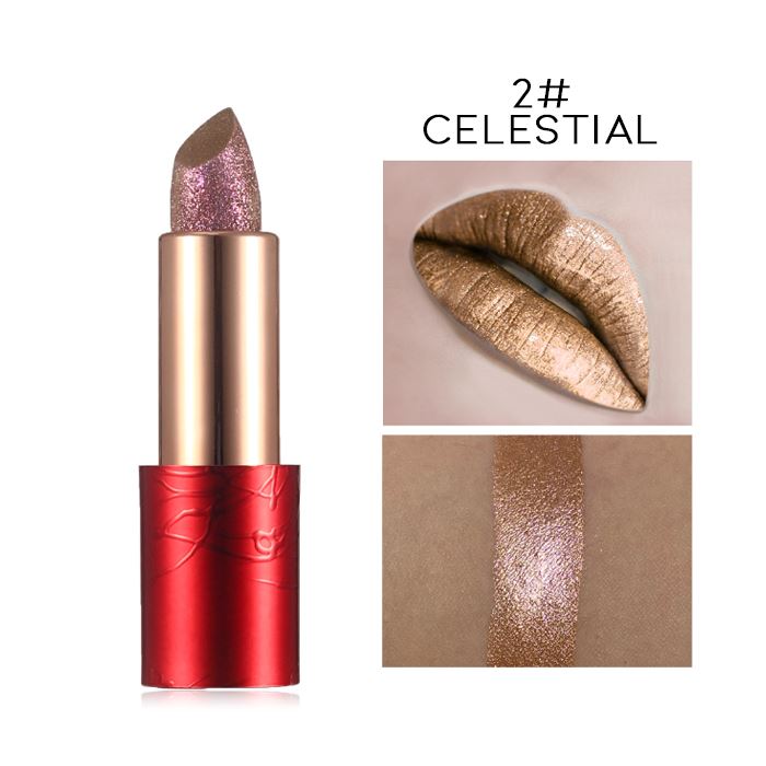 Waterproof Full Of Glitter Lipstick Make-up Every Day And Night 2# Celestial 
