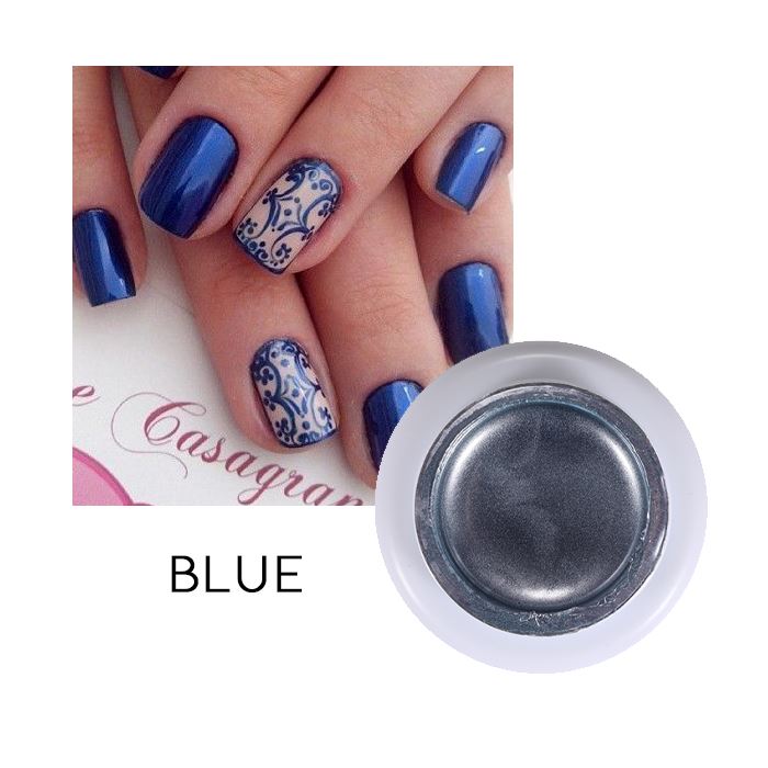 Mirror Shine 3D Nail Gel Nail Every Day And Night Blue 1pc 