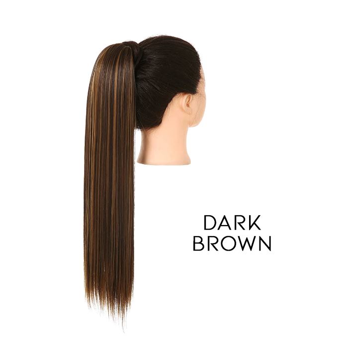Clip-On Ponytail Hair Extension (60CM) Hair Extensions Every Day And Night Dark Brown 
