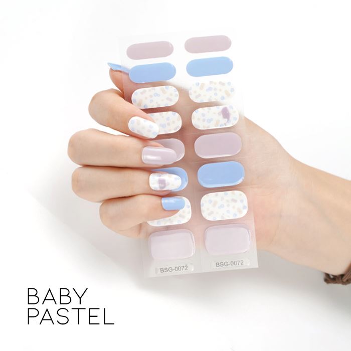 Time Saving Semi-Cured Gel Nail Sticker Nail Every Day And Night Baby Pastel 
