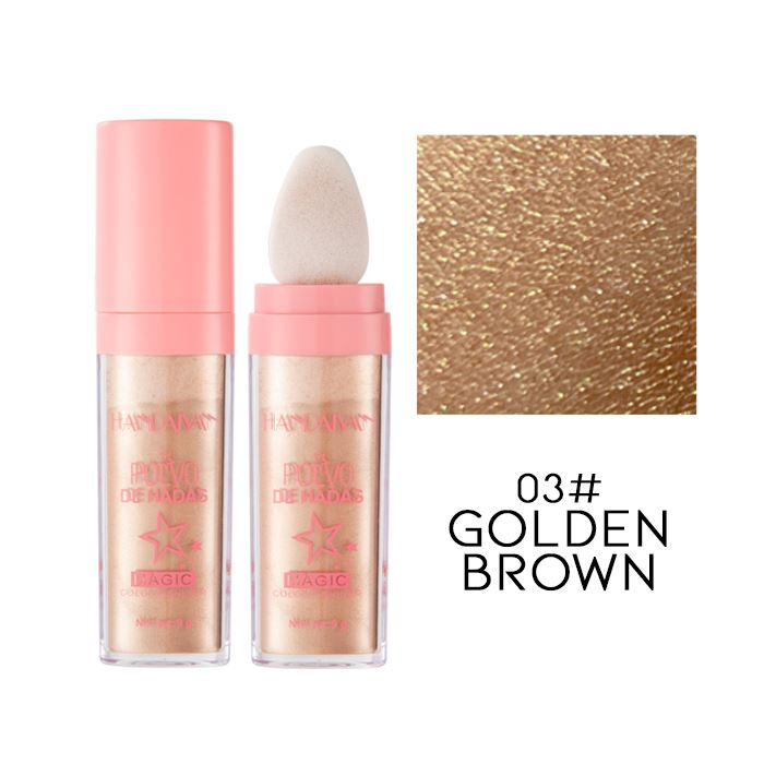 Pat-to-Shine Glitter Applicator Make-up Every Day And Night 03# Golden Brown 1pc 
