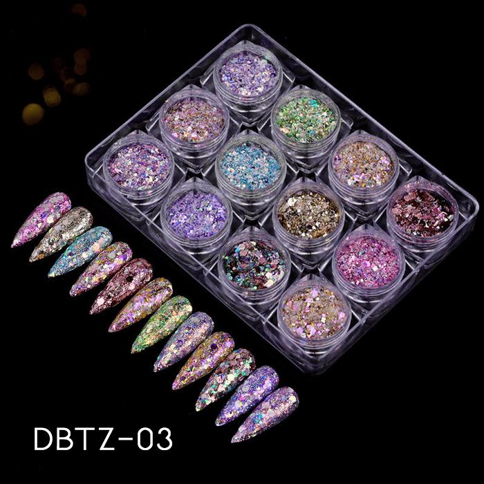SuperSpark Nail Glitter Set Nail Every Day And Night DBTZ-03 