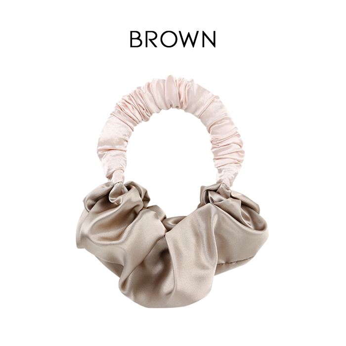 Easy Overnight Heatless Curl Scrunchie Hair Styling Tools Every Day And Night Brown 1pc 