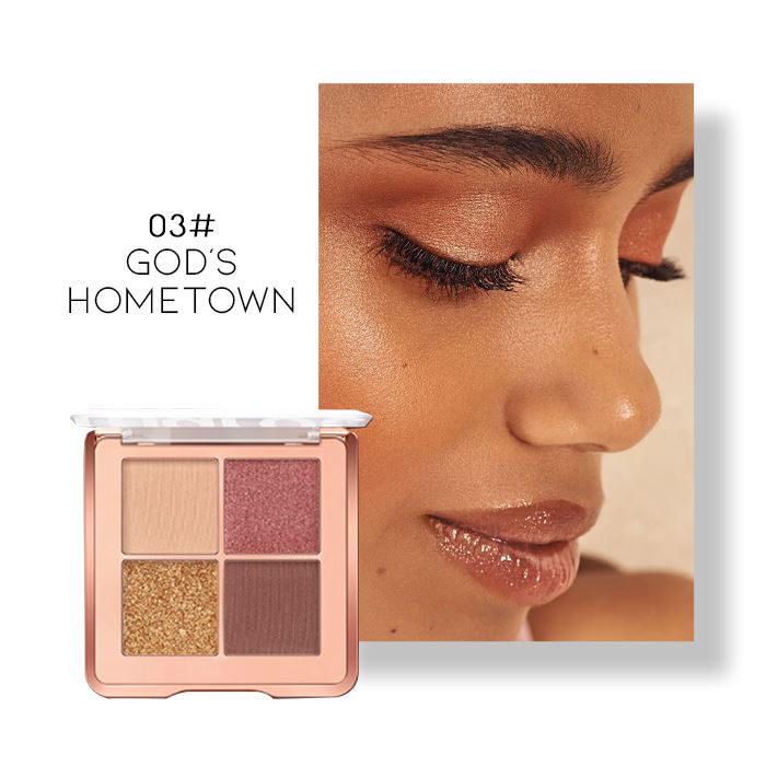 4 Shades Mini Eyeshadow Palette Make-up Every Day And Night 03# God's Hometown 