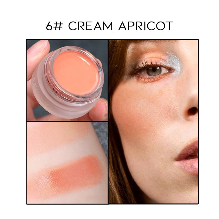 Jelly Mousse Super Pigmented Cream Blush Make-up Every Day And Night 6# Cream Apricot 1pc 