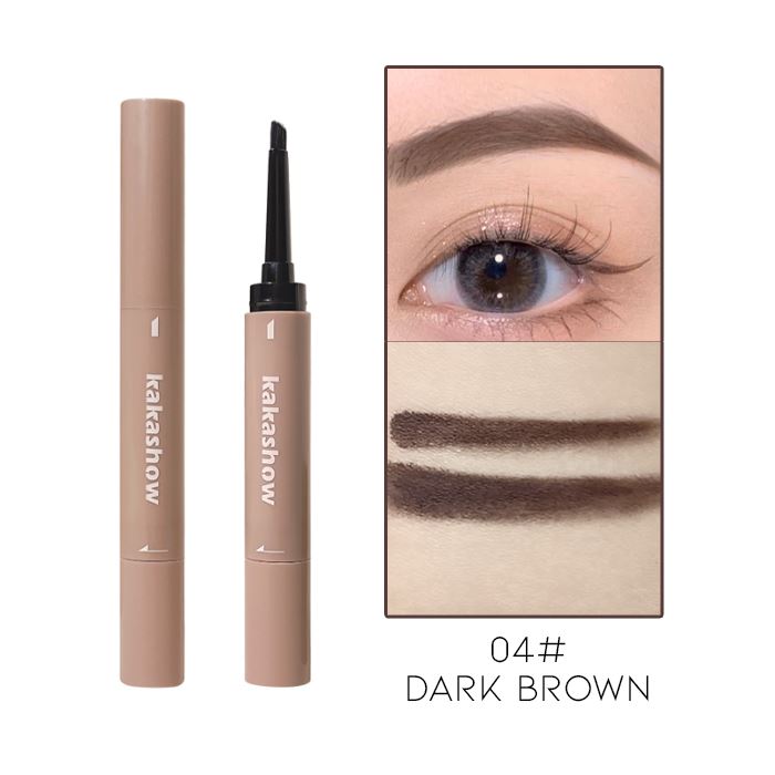 Cream to Powder Long Lasting Brow Brush Make-up Every Day And Night 04# Dark Brown 1pc 