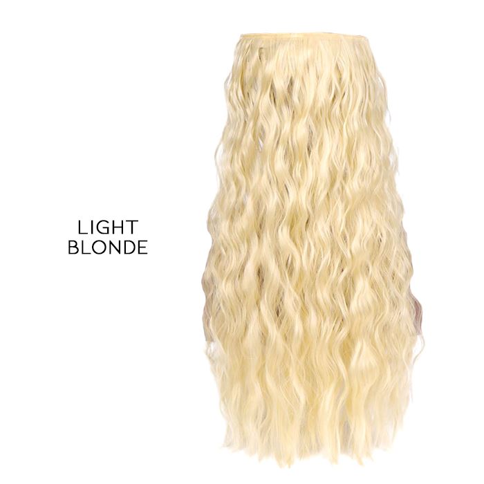 Seamless Clip-in 55cm Wavy Hair Extension Hair Styling Tools Every Day And Night Light Blonde 1pc 
