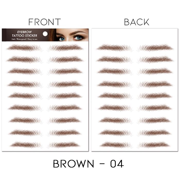 Waterproof Realistic Eyebrows Tattoo Sticker Make-up Every Day And Night Brown 04 1 Set