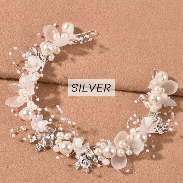 Simple & Elegant Handmade Bridal Headband Hair Styling Tools Every Day And Night Silver 