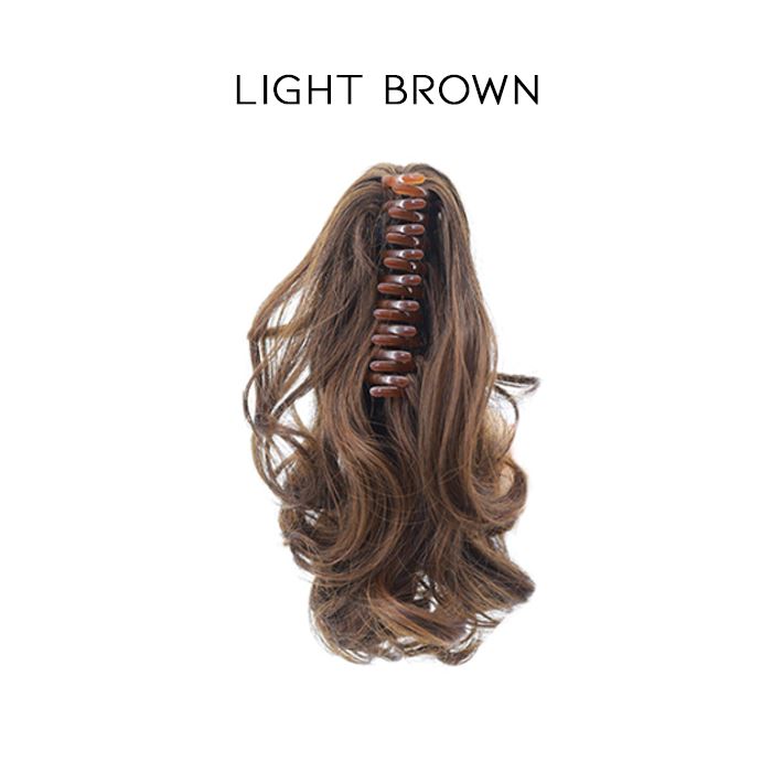 Clip-On Curly Ponytail Hair Extension (25CM) Hair Extensions Every Day And Night Light Brown 