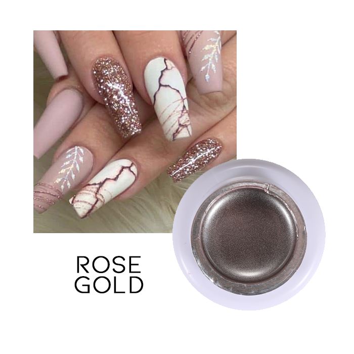 Mirror Shine 3D Nail Gel Nail Every Day And Night Rose Gold 1pc 