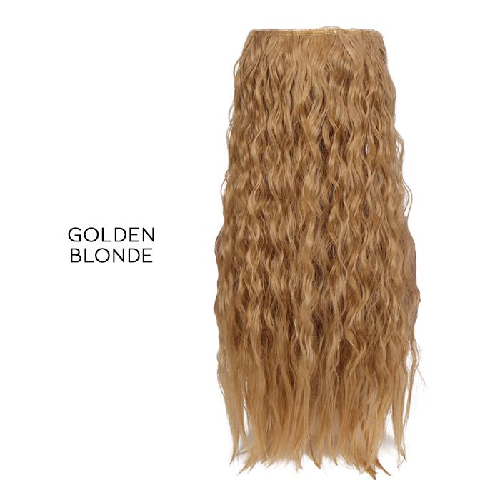 Seamless Clip-in 55cm Wavy Hair Extension Hair Styling Tools Every Day And Night Golden Brown 1pc 