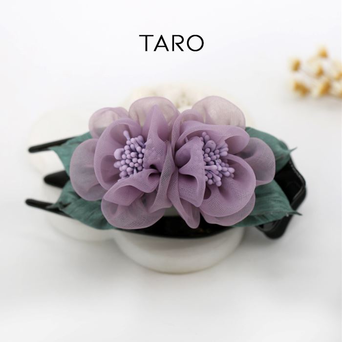 Elegant Floral Hair Clip Hair Styling Tools Every Day And Night Taro 1pc 