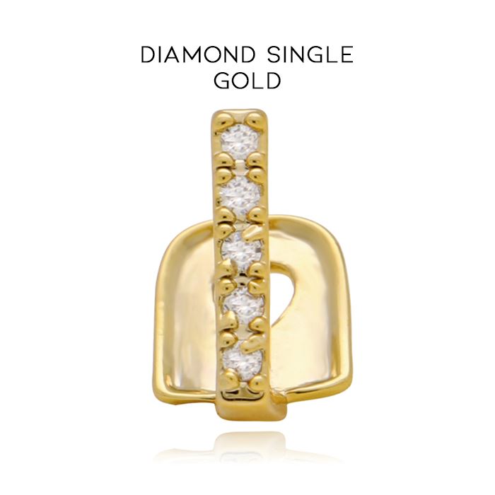 Teeth Gap Filling Grillz Jewelry Apparel & Accessories Every Day And Night Diamond Single - Gold 1pc 