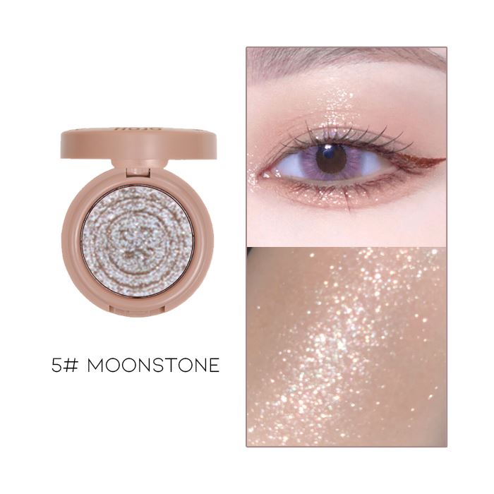 Single Shade Button Glitter Eyeshadow Make-up Every Day And Night 5# Moonstone 1pc 