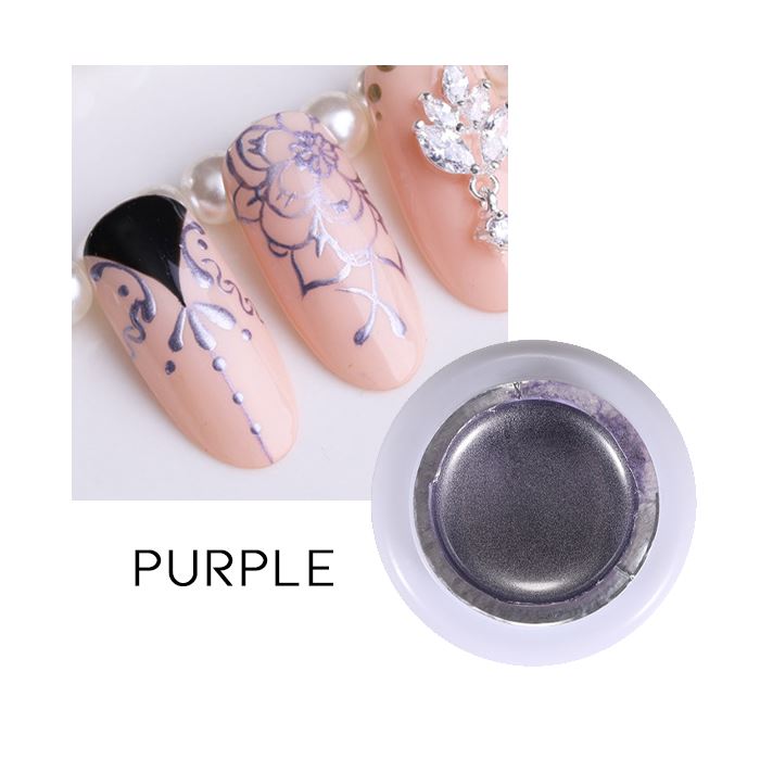 Mirror Shine 3D Nail Gel Nail Every Day And Night Purple 1pc 