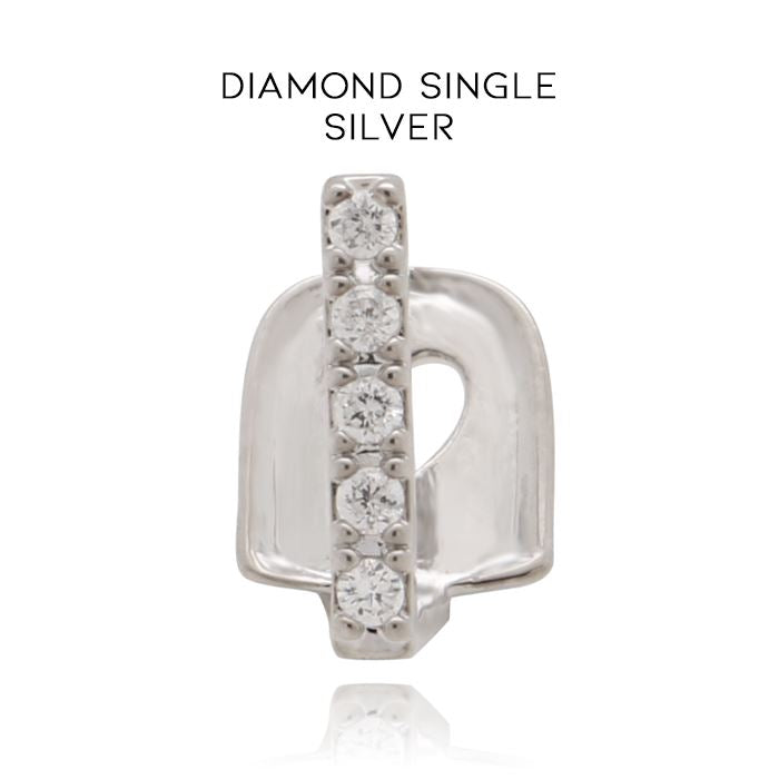 Teeth Gap Filling Grillz Jewelry Apparel & Accessories Every Day And Night Diamond Single - Silver 1pc 