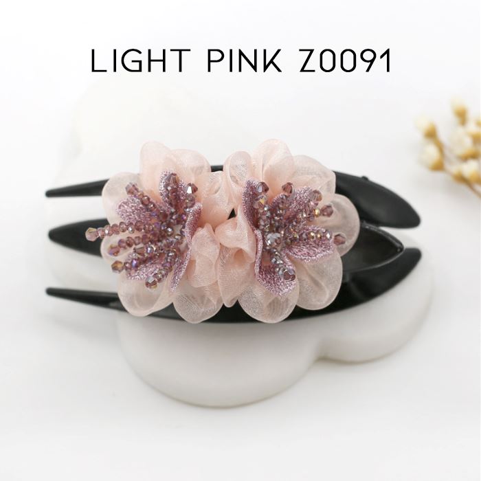 Elegant Floral Hair Clip Hair Styling Tools Every Day And Night Light Pink Z0091 1pc 