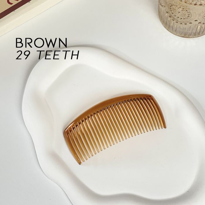 Neat Babyhair Plain Hair Comb Hair Styling Tools Every Day And Night Brown 29 Teeth 1pc
