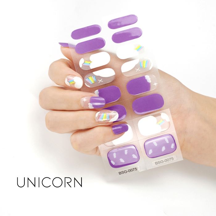 Time Saving Semi-Cured Gel Nail Sticker Nail Every Day And Night Unicorn 