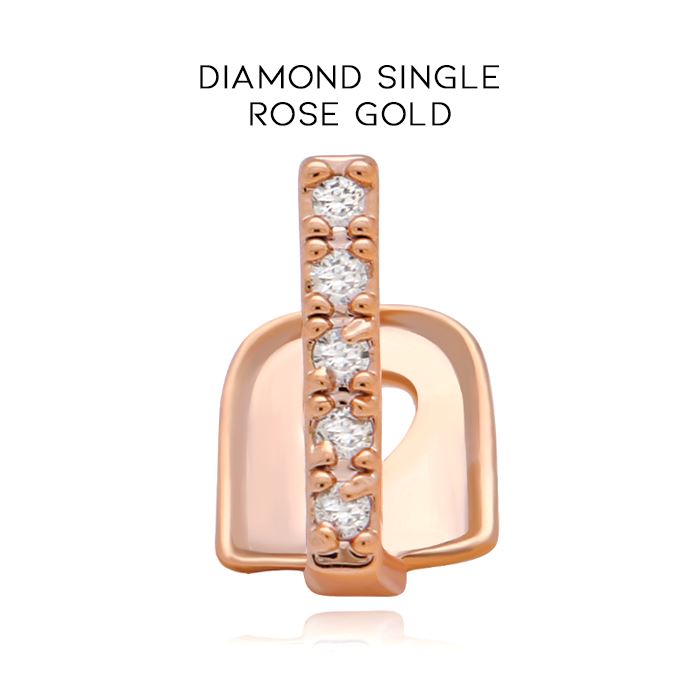 Teeth Gap Filling Grillz Jewelry Apparel & Accessories Every Day And Night Diamond Single - Rose Gold 1pc 