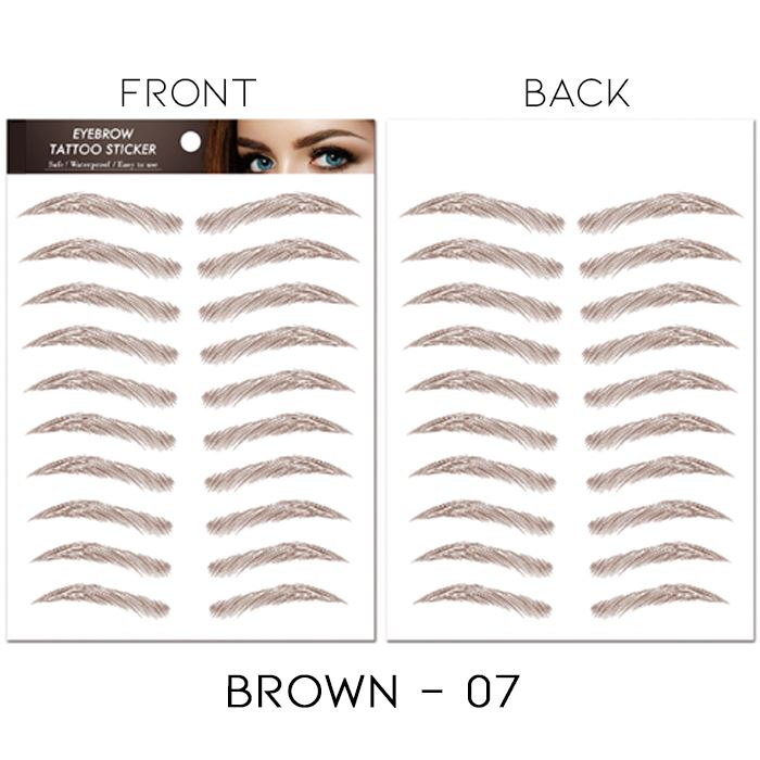 Waterproof Realistic Eyebrows Tattoo Sticker Make-up Every Day And Night Brown 07 1 Set