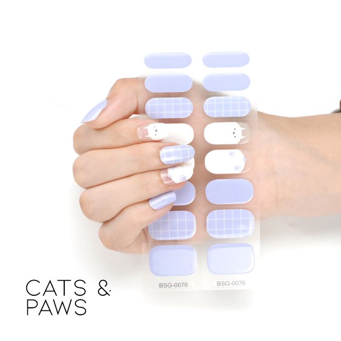 Time Saving Semi-Cured Gel Nail Sticker Nail Every Day And Night Cats & Paws 