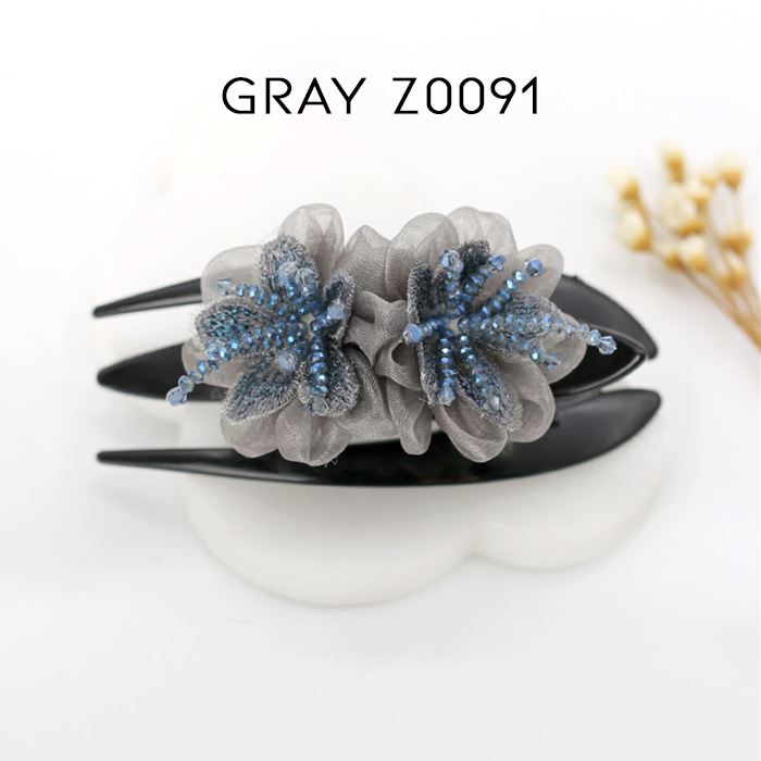 Elegant Floral Hair Clip Hair Styling Tools Every Day And Night Gray Z0091 1pc 