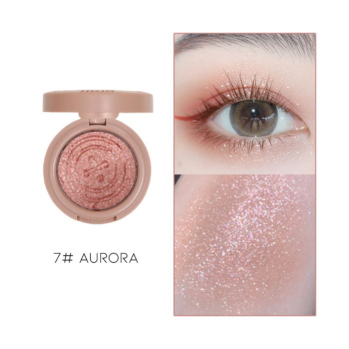 Single Shade Button Glitter Eyeshadow Make-up Every Day And Night 7# Aurora 1pc 